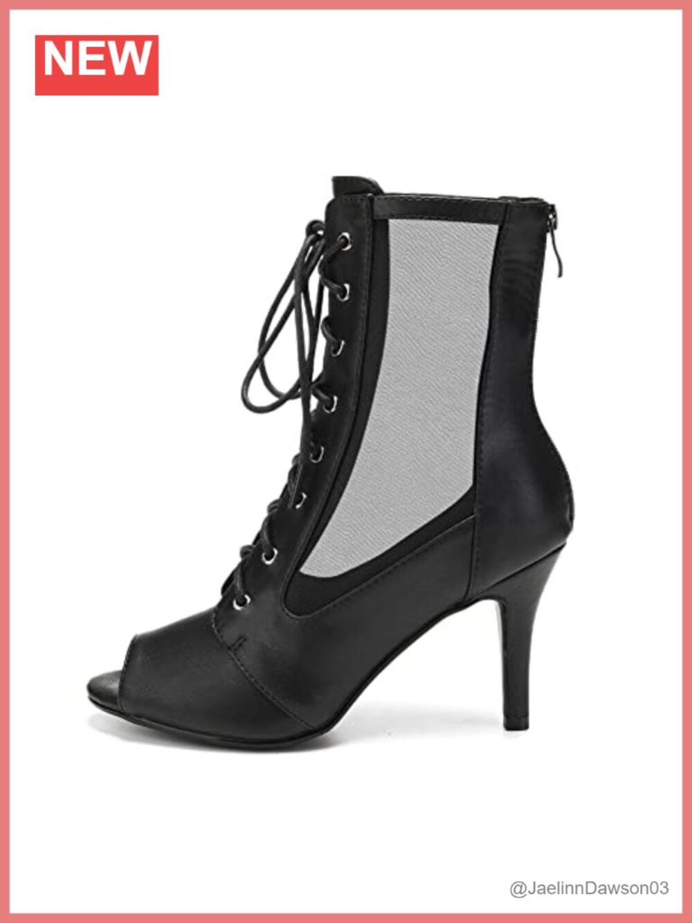 Women's Lace-up Latin Salsa Dance Booties High Top Ankle Support